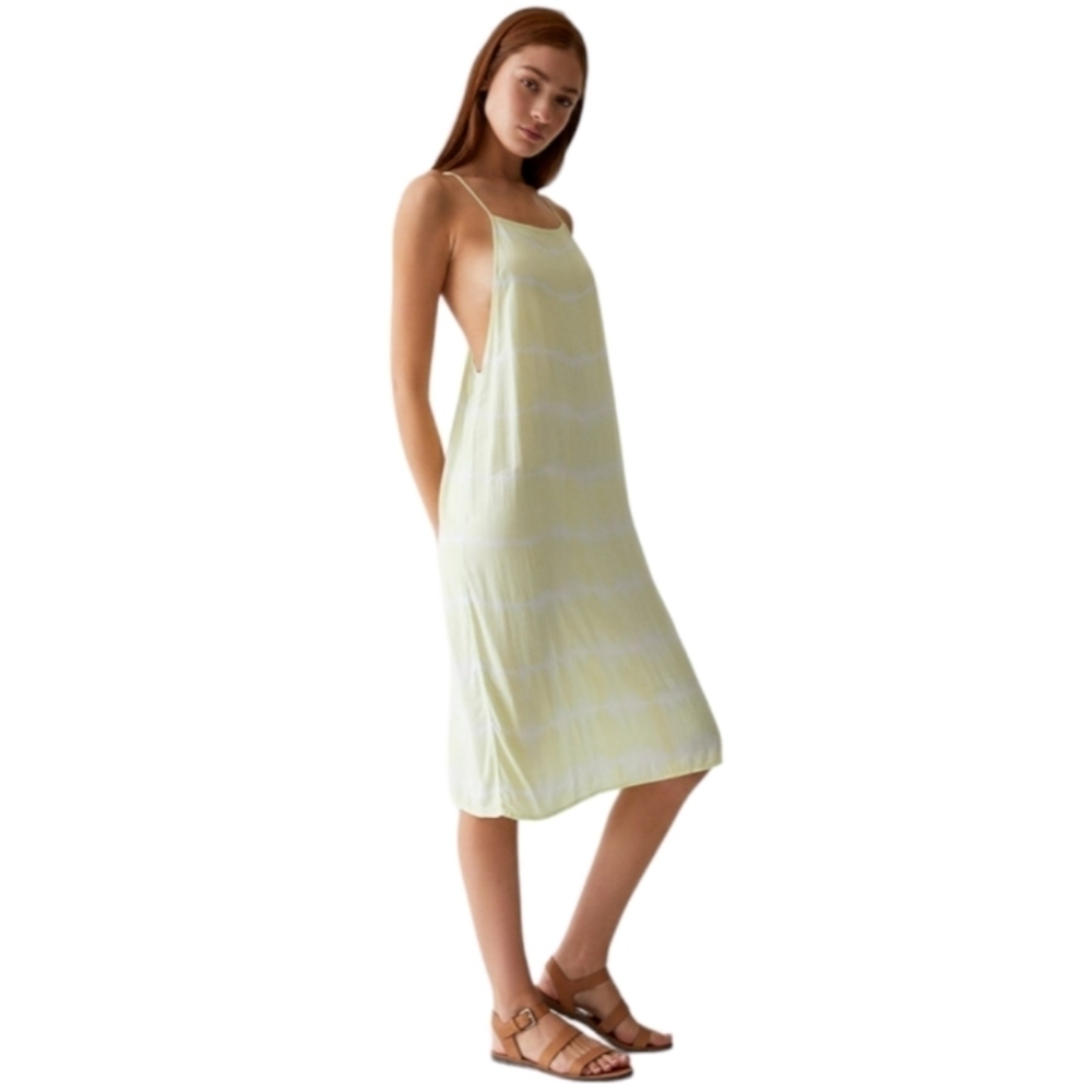 RVCA Light Neon‎ Green and White Tie Dye Island Hopper Dress Size 8